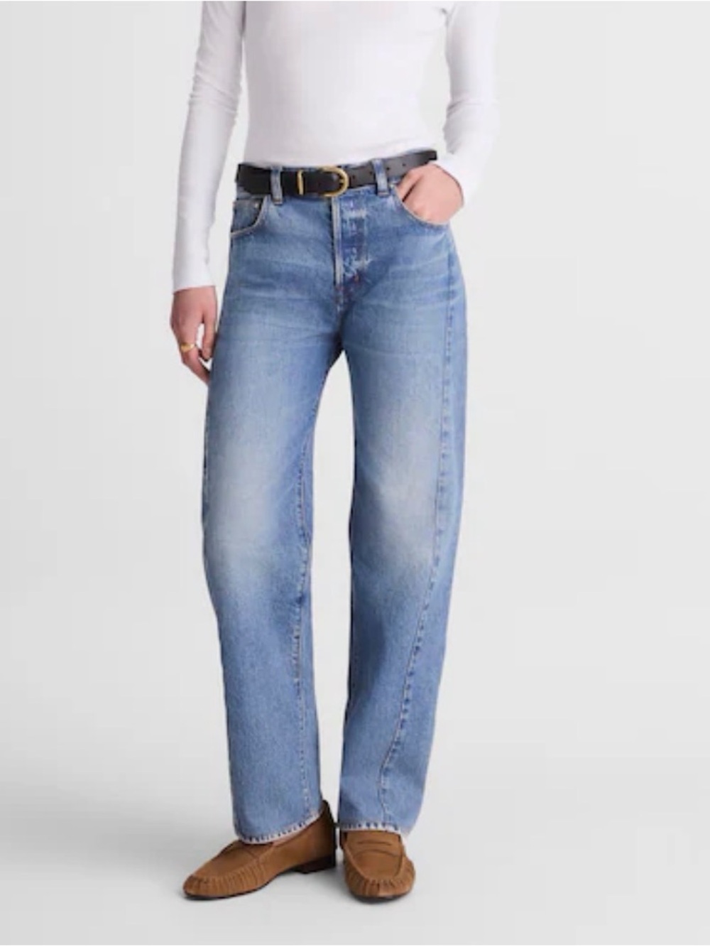 Madewell Pieced Barrel-Leg Jeans